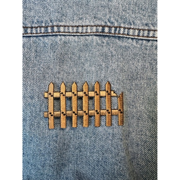 Wood Brown Fence Iron On Embroidered Patch‎ Applique DIY Craft Embellishment - Picture 1 of 5